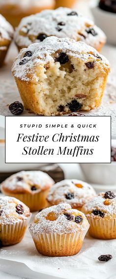 Image for Festive Christmas Stollen Muffins Christmas Stolen Recipes, Stollen Bread Recipe, Christmas Food And Desserts, Ladies Christmas Brunch Ideas, Stollen Bread, Making Muffins, Cookies 2023, Christmas Stollen