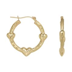 Here's a Diamond Cut Heart Hoop Earrings. From our Hoop Earrings Collection, this 10kt Yellow Gold Heart Hoop Earrings features Diamond Cut & Satin finish. Product Details: Metal: Real Solid 10kt Gold Weight: 2.31 grams Length: 1 1/4" = 30mm Width: 1/16" = 2mm Bail/Clasp: Snap Bar Yellow Gold Hoop Earrings For Valentine's Day, Anniversary Hoop Earrings With Heart Charm, Anniversary Heart Charm Hoop Earrings, Valentine's Day Tarnish Resistant Hoop Earrings, Valentine's Day Tarnish-resistant Hoop Earrings, Tarnish Resistant Hoop Huggie Earrings For Valentine's Day, Valentine's Day Tarnish Resistant Hoop Huggie Earrings, Heart Hoop Earrings, Earrings Collection