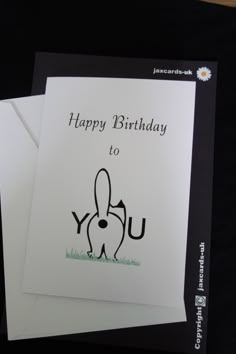 two greeting cards with the words happy birthday to you and an image of a dog