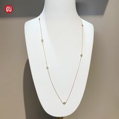 Brand:GIGAJEWE® Product Name:9K/14K/18K Yellow gold Round cut 3mm Moissanite Necklace,Engagement Necklace,Sweater necklace,Gold Necklace,Long Necklace Main Stone Material:Moissainte Stone Shape: RoundCut Color:White D color Stone Weight:2.0ct Side stone:3.0ct Weight:4.06g Customization:Can select different kinds of gemstone for customization Dainty Gold Moissanite Necklace, Minimalist Gold Moissanite Necklace, Minimalist Gold Moissanite Diamond Necklace, Gold Moissanite Necklace With Diamond Accents, Elegant Gold Moissanite Necklace, Luxury Gold Moissanite Necklaces, Luxury Gold Moissanite Necklace, Elegant Station Necklace With Single Cut Diamonds, Elegant Yellow Gold Moissanite Necklaces