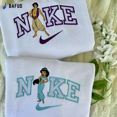 Jasmine And Aladin Matching Embroidered Crewneck T-Shirt, Sweatshirt for Men Women Shirt Jasmine And Aladin, Nike Embroidered Sweatshirt, Hawaiian Shirt Women, Aladdin And Jasmine, Nike Sweaters, Matching Sweatshirts, Disney Aladdin, Embroidered Crewneck, Sweatshirt For Men