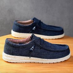 Men's Loafers - Stylish And Comfortable One-Step Walking Shoes For Men Casual Sneakers Color: Blue Size: 10 Casual Blue Slip-ons With Round Toe, Casual Blue Loafers With Round Toe, Casual Navy Loafers With Rubber Sole, Blue Casual Loafers With Cushioned Footbed, Navy Slip-on Sneakers With Round Toe, Navy Casual Slip-ons With Rubber Sole, Casual Blue Slip-on Boat Shoes, Navy Casual Slip-on Sneakers With Round Toe, Casual Navy Slip-on Sneakers With Round Toe