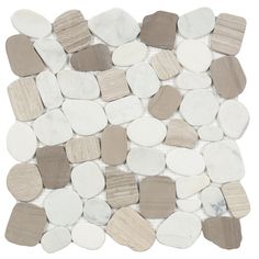 white and brown pebbles are arranged on the floor