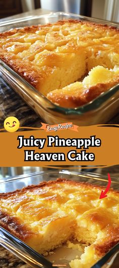 Juicy Pineapple Heaven Cake via @recipesforfamily12 Pineapple Pudding Dessert Easy Recipes, Pineapple Cake With Crushed Pineapple, 2 Ingredient Pineapple Cake, Pineapple Upside Down Cake With Crushed Pineapple Recipe, Crispy Cake Recipe, Pineapple Fluff Cake, Pineapple Right Side Up Cake, Crushed Pineapple Recipes Desserts Instant Pudding, Fresh Pineapple Cake Recipes