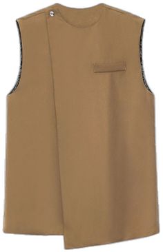 Brown Summer Workwear Vest, Chic Brown Tank Vest, Beige Tank Top For Work, Brown Sleeveless Tank Top For Layering, New O, Spring Summer 2023, Summer 2023, Big Size, Loose Fitting