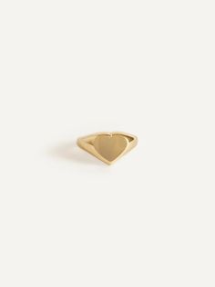 Classic Heart Signet Ring – Kinn Heirloom Style Valentine's Day Jewelry Ring, Valentine's Day Heirloom Ring Jewelry, Valentine's Day Heirloom Ring, Heirloom Oval Jewelry For Valentine's Day, Heirloom Heart Promise Ring, 14k Gold Polished Finish Promise Heart Ring, Heart-shaped Promise Ring With Polished Finish, Heirloom Style Promise Ring Jewelry, Heirloom Open Ring Jewelry For Promise