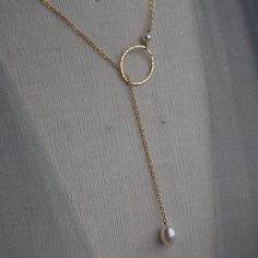 Pearl Pendant & Hoop Lariat Necklace | AAA 7.5x9mm Natural White Teardrop Freshwater Cultured - Sherri Bourdage Pearls Chicago Classic Pendant Necklace, Professional Jewelry, Real Pearls, Pearl Types, The Pearl, Sterling Silver Hoops, Lariat Necklace, Silver Hoops, Pearl Pendant