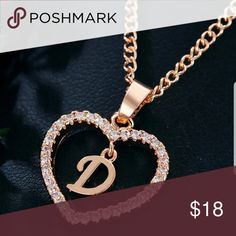 Fashion Gold Tone Letter D Love Necklace Fashion Gold Tone Alphabet Letter D Love Heart Crystal Pendant Chain Necklace  ￼  Condition:100% new and high quality  Special design and unique structure, a popular item  Attractive and stylish design, makes you trendy    Perfect fashion accessory for day or night out  Suitable for wedding, party, daily use  A good decoration for fashion  Material: Alloy+Crystal  Length: approx.43+6cm  Color:Gold  Quantity:1 Pc Huitan Jewelry Necklaces Classic Jewelry Pieces, Alphabet Images, Letter Pendant Necklace, Name Initials, Initial Pendant Necklace, Letter G, 26 Letters, Letter D, Initial Jewelry