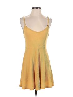 Forever 21 Casual Dress Size: Small Yellow Dresses - used. No Fabric Content, Fit & Flare, Scoop Neck, Short, Sleeveless | Forever 21 Casual Dress - Fit & Flare: Yellow Dresses - Used - Size Small Cheap Forever 21 Summer Dresses, Spring Stretch Mini Dress By Forever 21, Forever 21 Stretch Mini Dress For Spring, Forever 21 Stretch Mini Dress For Summer, Fitted Sleeveless Sundress By Forever 21, Fitted Sleeveless Sundress From Forever 21, Forever 21 Sleeveless Summer Mini Dress, Forever 21 Sleeveless Yellow Dress, Forever 21 Yellow Sleeveless Dress