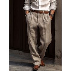 Season:Spring  Summer; Fabric:Linen Cotton Blend; Gender:Men's; Style:Basic,Fashion; Occasion:Holiday,Daily,Casual; Fit Type:Regular Fit; Function:Breathable,Comfort; Waistline:Mid Waist; Pattern:Plain; Design:Straight Leg,Front Pocket; Brand:OUKU; Pants Type:Trousers,Linen Pants,Pleated Pants,Summer Pants; Fly Type:Button; Front page:FF; Listing Date:08/16/2023; Hips:; Length:; Waist:; Fit US Size:null; Fit UK Size:null; Fit EU Size:null Mens Trousers Casual, Mens Linen Pants, Baggy Hoodie, Oversized Streetwear, Hoodies Men Pullover, Urban Lifestyle, Mens Linen, Dress Slacks, Sweatshirts Pattern