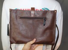 Size:Length:30CM,Height:22CM Brown Satchel Pouch With Large Capacity, School Satchel Bag With Laptop Sleeve, Faux Leather Clutch Shoulder Bag For Travel, Travel Clutch Shoulder Bag In Faux Leather, School Crossbody Shoulder Bag With Laptop Sleeve, Casual Shoulder Bag Backpack With Laptop Sleeve, Trendy Shoulder Bag With Laptop Sleeve, Casual Briefcase With Laptop Sleeve, Casual Faux Leather Pouch Shoulder Bag