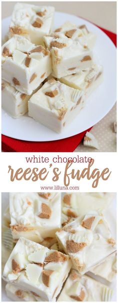 white chocolate dessert fudge on a plate