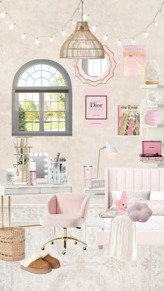 Vogue Aesthetic Bedroom, Pink Aesthetic Room Ideas, Room Ideas For Teens, Dream Teen Bedrooms, Pink Aesthetic Room, Vogue Aesthetic, Fancy Bedroom, White Room Decor, Aesthetic Room Ideas