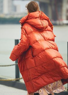 A stand collar with a hood helps keep you incredibly warm in this stylish puffer coat from Vivian Seven Stand collar with hood Front zip closure Lined, with 90% goose down, 10% feather 100% polyester Dry clean Item #1788 Women's down puffer coat SIZE INFO S=US4-6=UK8-10=EU34-36 M=US8-10=UK12-14=EU38-40 L=US12-14=UK16-18=EU42-44 ★★Please tell me your Height and Weight, and I will make sure you choose the right size. Long Down Coat, Puffy Coat, Down Puffer Coat, Winter Jackets Women, Down Coat, Choose The Right, Puffer Coat, Winter Women, Stand Collar