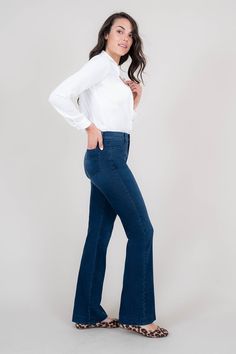 Carolyn Seamed Trouser - level99jeans Double Stitch, Denim Collection, Wide Leg Trousers, High Waist Jeans, Bell Bottom Jeans, Chemicals, Wide Leg, High Rise, Trousers