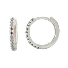 This finely handcrafted huggie hoop dangle earring is composed of 14K solid gold and pavé set with AAA quality round brilliant cut genuine black diamonds. This earring also features a secure hinged closure for the ease of taking them on and off. Huggie Dimensions outer diameter approximately 12mm inner diameter approximately 9.5mm hoop thickness 1.6mm post thickness 0.7mm post length 6.5mm Backing Type: Clip in Wire Metal Finish: High Shine Polish This design is currently available in 14K Rose, Conch Piercings, Conch Piercing, Black Diamonds, Large Hoop Earrings, Black Rhodium, Huggie Hoop Earrings, Single Earring, Cuff Earrings, Round Earrings