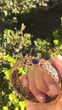 Sapphire Bangle, Tsavorite Ring, Kyanite Earrings, Sapphire And Diamond Earrings, Multi Sapphire, Arm Party, Gold Bangles Design, Ruby Emerald, Amethyst Color