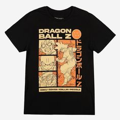 Take on casual days in style with the Men's Dragon Ball Z Short Sleeve Crewneck T-Shirt – Black. The t-shirt is crafted from lightweight woven fabric to keep you moving through the day in comfort, while the short sleeve, pullover style makes for easy wear. It's tailored, featuring a crewneck for on-trend style. Just pair this tee with your favorite trousers to complete the look. Black Tri-blend Graphic Tee Shirt, Black Tri-blend Tops With Text Print, Black Tops With Text Print, Black Tri-blend Shirt For Streetwear, Black Tri-blend Tops With Letter Print, Summer Black Tri-blend Shirt, Black Tri-blend Casual Shirt, Casual Black Tri-blend Shirt, Black Tri-blend Tops With Graphic Print