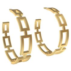 14 Karat Yellow Gold Seven Rectangle Hoops | From a unique collection of vintage Hoop Earrings at https://www.1stdibs.com/jewelry/earrings/hoop-earrings/. Bracelets Collection, Bold Rings, Dangle Hoop Earrings, Meme Design, Granny Chic, Bracelet Collection, Jewelry Earrings Hoops, Minimalist Jewelry, Jewelry Trends