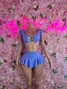 Two Piece Skirt Set Pole Outfits, Exotic Dancer Outfits, Dancer Outfits, Rave Skirt, Pole Dancing Clothes, Skirt Two Piece, Preformance Outfits, Casual Outfit Inspiration, Futuristic Fashion