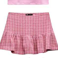 Zara Skirt Size Medium Pink Casual Mini Skirt For Fall, Casual Zara Ruffled Skirt, Casual Ruffled Skirt By Zara, Casual Pink Mini Skirt For Fall, Zara Casual Ruffled Skirt, Zara Ruffled Skirt For Summer, Zara Stretch Summer Skirt, Zara Stretch Skirt For Summer, Casual Zara Tiered Skirt