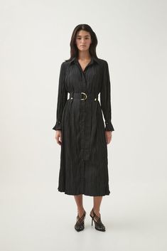 Elegant Button-up Midi Dress With Button Cuffs, Formal Button-up Midi Dress With Button Cuffs, Midi Length Workwear Dresses With Covered Buttons, Chic Long Sleeve Midi Dress With Covered Buttons, Elegant Button-up Maxi Dress, Midi-length Workwear Dresses With Covered Buttons, Workwear Midi Dress With Covered Buttons, Elegant Fall Midi Dress With Covered Buttons, Chic Formal Dresses With Gold Buttons