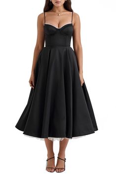 HOUSE OF CB Mademoiselle Bustier Stretch Satin Midi Dress | Nordstrom Head Turning Dress, House Of Cb Dresses, Duchess Satin, House Of Cb, Satin Midi Dress, Vacation Dresses, Stretch Satin, Bustiers, Everyday Dresses