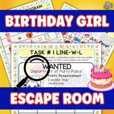 Are you ready for an unforgettable adventure that your kids will treasure? Dive into our Birthday Girls' Escape Room Kit! This exciting, printable game includes 9 thrilling puzzle challenges that lead to a secret final code, making it a fantastic treat for children aged 7 to 12. Our escape room kit offers a hassle-free experience, eliminating the need to prepare props or complex guidelines. It's perfectly suited for kids to solve puzzles on their own or in small teams, ideal for youth group events, birthday parties, sleepovers or family game nights. This kit includes all necessary components to embark on a fun journey right in your own home.  Hurry! Secure your Birthday Girls' Escape Room Kit now and get the birthday party going! What's the storyline? Today is Emily's 10th birthday, and it Youth Group Events, Room For Kids, Escape Room For Kids, Kids Puzzles, Sleepover Games, Basic Math Skills, Printable Game, How Many Kids, Escape Game