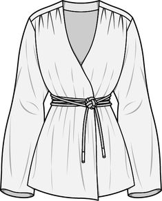 a drawing of a jacket with a belt