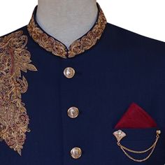 Description Elegance is not standing out, but being remembered, so get customize this Uomo Attire's elegant look navy blue prince coat with micro embellishments for perfect look on your memorable day. Embellished Winter Wedding Outerwear, Winter Wedding Embellished Outerwear, Elegant Blue Nehru Jacket For Semi-formal Occasions, Royal Blue Bandhgala For Wedding, Elegant Navy Blazer For Wedding, Winter Wedding Blue Blazer, Designer Embellished Outerwear For Wedding, Elegant Embroidered Wedding Outerwear, Elegant Blue Outerwear For Wedding