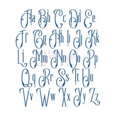 the upper and lower letters are drawn in blue ink