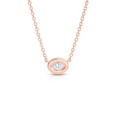 Design Set in our signature Puffy Bezel design, the Ovalis Necklace beautifully features an oval cut diamond pendant on an elegant chain. Details & Dimensions - 0.25 carats- Adjustable 14-16" chain Timeless Oval Rose Gold Necklace, Classic Rose Gold Oval Pendant Necklace, Formal Oval Rose Gold Diamond Necklace, Oval Rose Gold Diamond-cut Necklace, Classic Oval Diamond Necklace With Bezel Setting, Elegant Oval Diamond Necklace With Bezel Setting, Luxury Oval Diamond Necklace With Bezel Setting, Diamond Heart Necklace, Heart Necklace Diamond