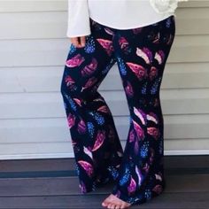 Size Small- Large Available Shipping Available Buttery Soft !! Casual Blue Wide Leg Leggings, High Waist Blue Leggings For Fall, Purple Stretch Bottoms For Fall, Bellbottom Leggings, Colorful Leggings, Alexander Mcqueen Scarf, Pant Jumpsuit, Color Blue, Pants For Women