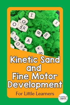 a book cover with the words kindle sand and fine motor development for little learners