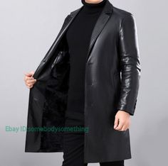 Men's Business Sheepskin Leather Trench Coat Long Jacket Winter Thick Blazer New Color:Black Size:M-3XL Material:Leather       Payment 1. Payment must be made within 7 days of auction closing (Unpaid dispute will automatically open when item is not paid in 7 days). 2. PLEASE NOTE: SHIPPING&HANDING DOES NOT INCLUDE DUTIES, LOCATL TAXES OR ANY OTHER IMPORTATION FEES. 3. Please list your special requests (color, packages, value of declaration, etc.) in the EBAY NOTES SECTION when you make payment S Faux Leather Trench Coat, Designer Leather Jackets, Blazer Top, France Italy, Leather Trench, Open When, Leather Trench Coat, Men Clothes, Long Jacket