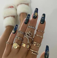 Witchy Nails, Hippie Nails, Nail Jewelry, Nagel Inspo, Nail Nail, Crystal Nails, Fire Nails, Funky Nails