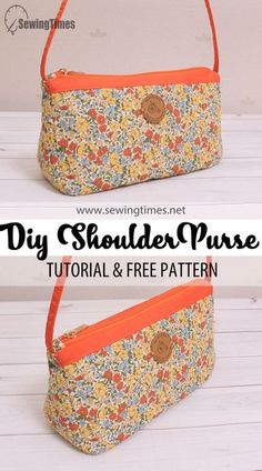 the diy shoulder purse is easy to sew, and it's free pattern