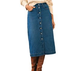 **Tiny Lighter Spot At Bottom Of Skirt. See Pic.** New With Tags Faherty Denim Skirt In Mercer Bay, Size 28. Retails For $148. Waist Measures 14.5" Across Front, Hips Measure 18" Across Front And Length Is 30.75".