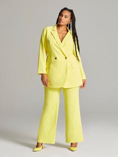 Fashion To Figure - Samentha Two-Button Blazer | New York & Company Figure Dress, Workwear Essentials, Tailored Suit, Wear To Work Dress, Plus Size Formal, Fashion To Figure, Power Suit, Tailored Blazer, Plus Size Pants