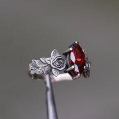 Ruby Silver Ring, 925 Silver Marquise Ruby Ring, Flower Ruby Ring, Red Stone Silver Ring, Alternative Ruby Engagement Rings, Unique Ring - Etsy Turkey Red Flower Shaped Gemstone Jewelry, Red Flower-shaped Gemstone Jewelry, Red Sterling Silver Flower Ring For Anniversary, Red Ruby Flower-shaped Ring, Red Ruby Flower Shaped Ring, Anniversary Red Flower Ring In Sterling Silver, Red Open Flower Ring, Red Gemstone Flower Ring, Red Flower-shaped Anniversary Ring