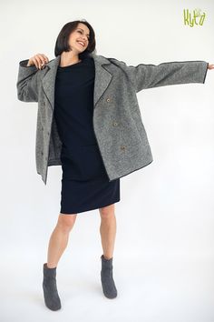 Elegant women winter / fall jacket made from soft and warm woolen fabric. Feminine, button up wool coat with wide silhouette, classical open collar and two side pockets. It is perfect outside wear solution when warmth and elegance has to be combined! Your will love the quality and design. Sewn with meticulous attention to every detail! COLOR: Grey PLEASE NOTE, colors may appear a little bit different due to your monitor settings. FABRIC: 80% wool 20% PES 100% viscose inside lining SIZES: XS, S, Wool Coat With Buttons, Wool Coat With Buttons And Long Sleeves, Long Wool Coat With Buttons, Oversized Long Wool Coat With Buttons, Wool Sweater Coat With Lapel Collar For Winter, Wool Long Sleeve Sweater Coat For Office, Oversized Wool Coat With Double Button Closure, Wool Sweater Coat With Lapel Collar For Fall, Wool Pea Coat With Long Sleeves For Workwear