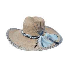 Our exclusive coastal cowgirl inspired design with embroidered blue agave! Natural Palm Straw Cowboy Hat by Corazon Playero. Custom designed and hand made hats by artisans in San Jose Del Cabo, Mexico. These hats are one size fits most with an elastic band inside to add comfort and fit for all head sizes. Each hat has a 3-4 week turnaround. Please note, all hats come with natural braid unless custom braid is purchased. Cowboy Straw Hat, San Jose Del Cabo Mexico, Cabo Mexico, Natural Braids, Straw Cowboy Hat, Blue Agave, San Jose Del Cabo, Coastal Cowgirl, Cowboy Hat