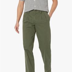 Amazon Essentials Men’s Relaxed Fit Pants. New With Tags. Olive Green. 34x30. Green Casual Bottoms For Business Casual, Green Cotton Work Pants With Belt Loops, Green Relaxed Fit Bottoms For Business Casual, Green Casual Pants For Business Casual, Green Casual Pants For Business Casual Occasion, Classic Green Cotton Pants, Green Chino Cotton Twill Bottoms For Work, Green Chino Cotton Twill Pants With Pockets, Green Chinos With Pockets In Chino Cotton Twill