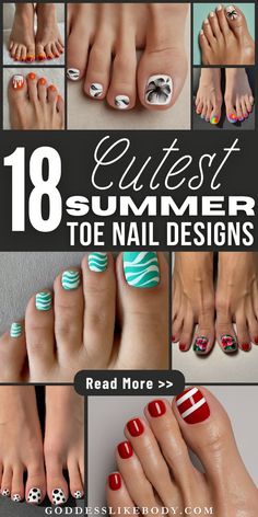 18 must-try toe nail designs this year Simple Summer Toe Nails, Fun Summer Pedicure Ideas, Daisy Toe Nail Designs, Toe Nail Designs For Summer Toenails, Fun Summer Toe Nails, Toe Nails Ideas Summer, Summer Toe Nails Designs, Summer Toes Nails, Summer Nails Toes