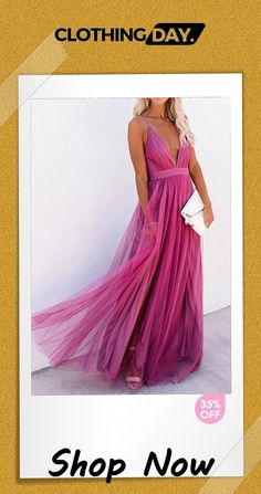 V Neck Backless Maxi Dress Purple Summer Maxi Dress For Prom, Backless Maxi Dress, Backless Maxi Dresses, Color Pick, Shop Now, Maxi Dress, V Neck, Free Shipping, Clothes