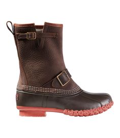 Women's Bean Boots, 10" Engineer Buckle Flannel-Lined | Bean Boots at L.L.Bean Engineer Boots, Unique Fits, Rubber Boot, Bean Boots, Clothes Horse, Leather Pulls, Nubuck Leather, Ll Bean, Cotton Flannel