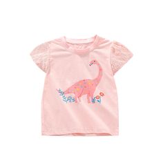 COLOR Pink  MATERIAL 95% Cotton  SEASON Summer  SIZE (AGE) 90 (12-24M), 100 (2-3Y), 110 (3-5Y), 120 (5-7Y), 130 (7-8Y), 140 (8-10Y)  GENDER Baby Girl, Girl  PATTERN Cartoon Short Sleeve Dinosaur Print Tops For Playwear, Cute Dinosaur Print Tops For Playwear, Casual Dinosaur Print Tops For Playwear, Cute Tops With Dinosaur Print For Playwear, Casual Tops With Dinosaur Print For Playwear, Summer Dinosaur Print Short Sleeve Tops, Dinosaur Print Short Sleeve Tops For Spring, Short Sleeve Dinosaur Print Tops For Spring, Spring Playtime Tops With Dinosaur Print