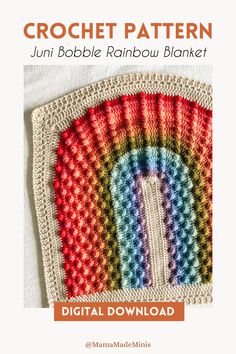 the crochet pattern for a rainbow blanket