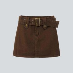 Reinvent your edgy trend with this 2023 Summer Collection Brown Ladies Mini Jean Skirt! This mid-waist skirt features a enduring zipper and button closure, perfect for giving any ensemble a little extra oomph.Why You'll Love It: Street Style: This mini skirt brings on-style style to any outfit for a show-stopping look. Vibrant Brown Color: The rich brown hue brings a stylish and eye-catching look to your vibe. Mid-Waist Fit: The medium-waist fit ensures a flattering silhouette, perfect for any b Brown Denim Skirt, Mini Jean Skirt, Womens Denim Skirts, Brown Denim, Mini Denim Skirt, Jeans Skirt, Denim Patterns, Skirt Belt, Skirts Online