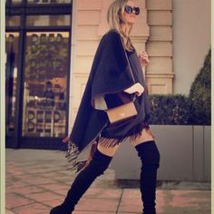 New Over The Knee Boots Chic Fringe Boots For Winter, Casual Winter Boots With Fringe, Casual Black Heeled Boots For Fall, Casual Winter Fringe Boots, Casual Fringe Winter Boots, Trendy Black Knee-high Boots For Fall, Chic Black Boots With Fringe, Casual Fringe Boots For Fall, Chic Black Boots For Fall